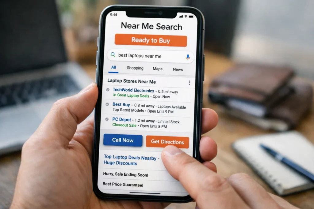 local search near me mobile high intent customer behavior