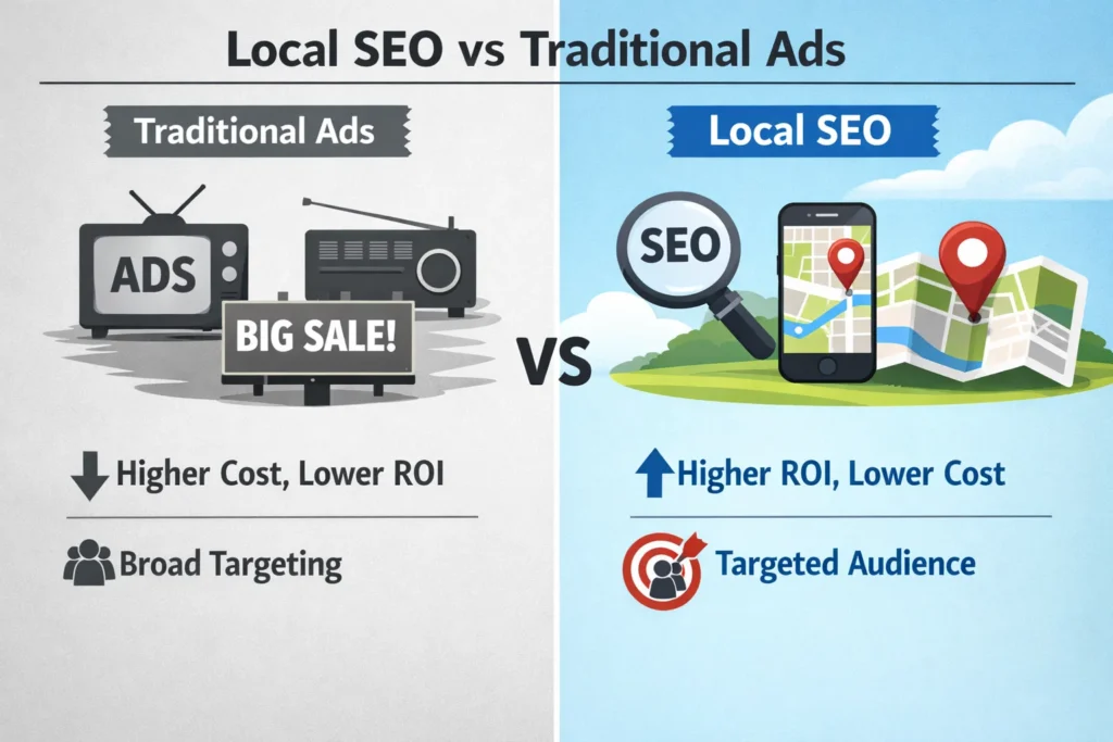 local seo vs traditional advertising car dealership marketing comparison