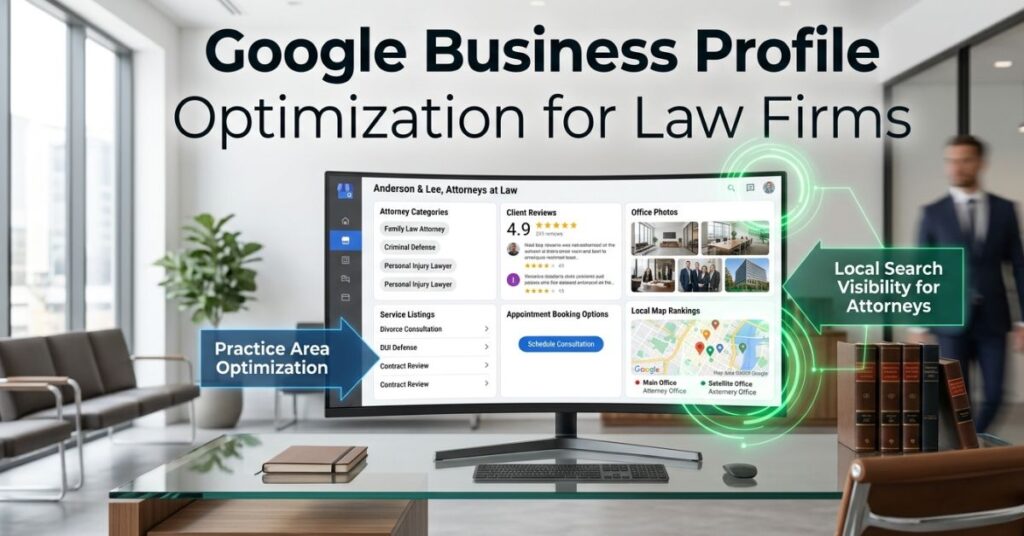 law firm Google Business Profile optimization with attorney categories and reviews