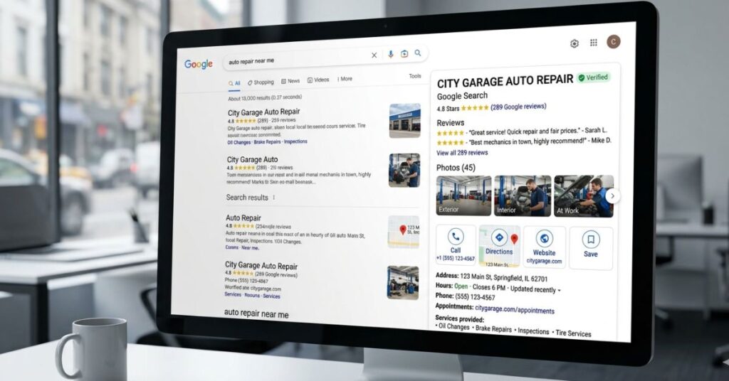 User searching for local services with strong buying intent on mobile