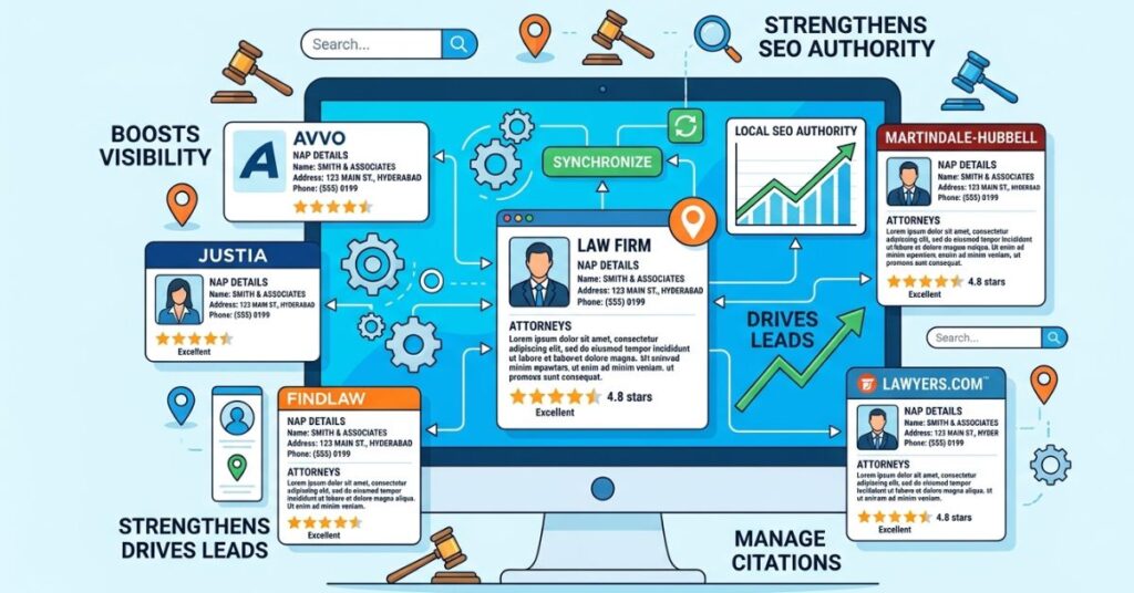 attorney profiles on Avvo Justia FindLaw and legal directories