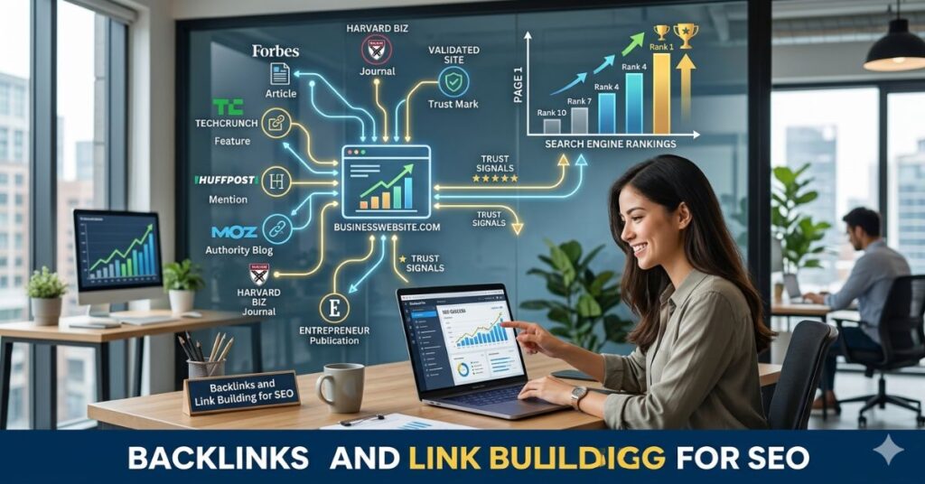 Authoritative backlinks improving website trust and rankings
