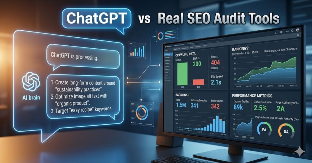 Difference between AI SEO assistance and technical audit tools
