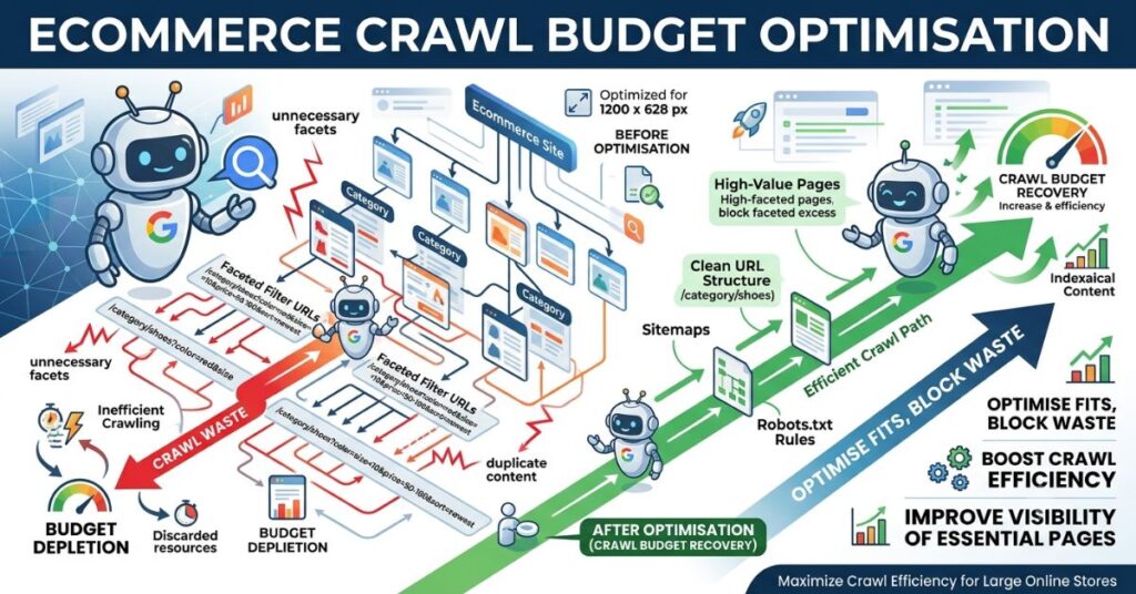 search engine bot crawling ecommerce URLs and filter pages