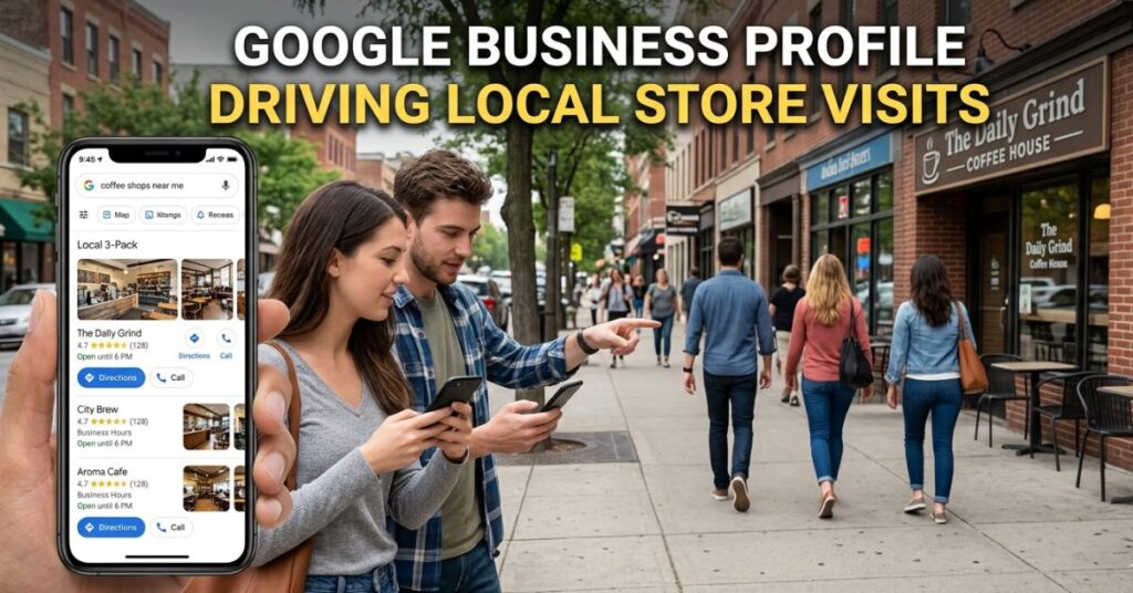 customers using Google Maps and local search to visit nearby stores