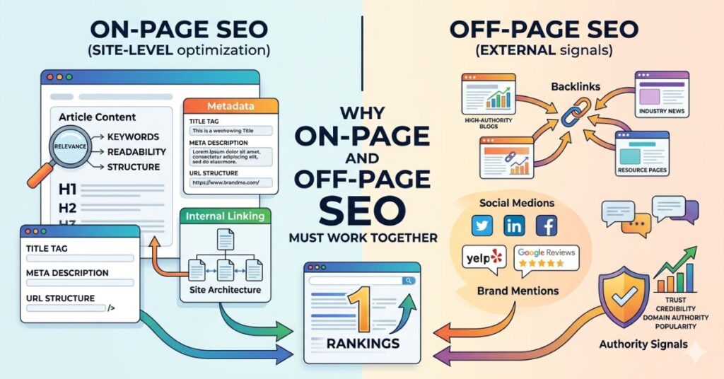 Balanced SEO strategy combining relevance and authority