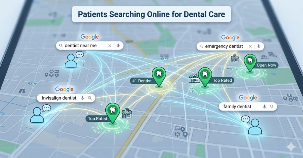 Patients using Google search to find local dental practices