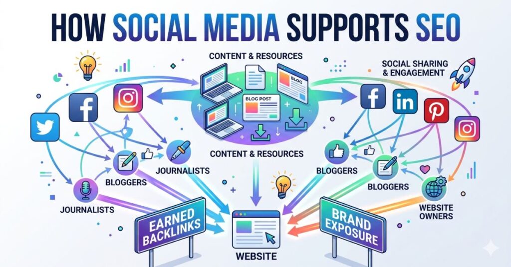 Social media amplifying content and increasing brand visibility