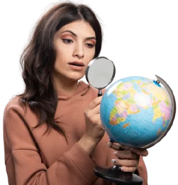 magnifying glass left