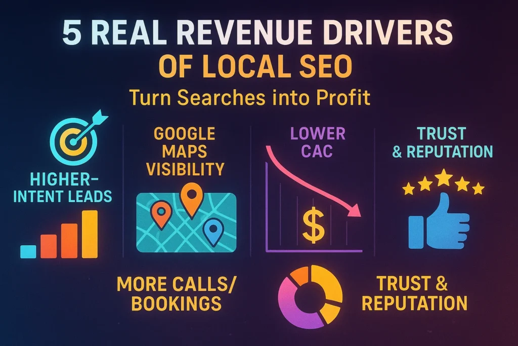 Infographic showing how local SEO drives real revenue for small businesses.
