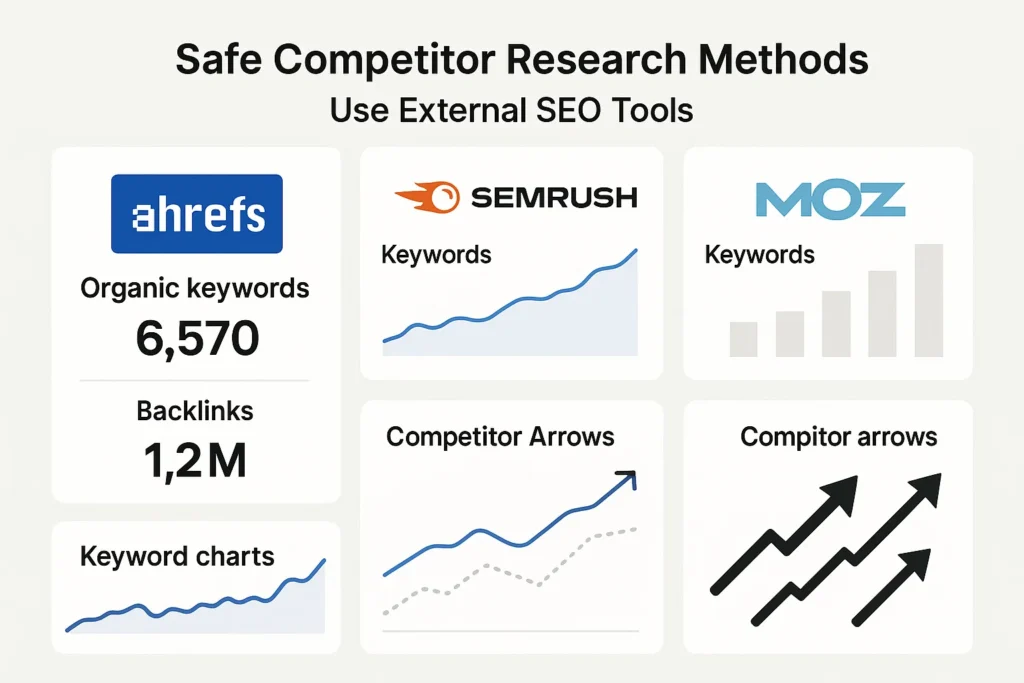 Image showing safe and legal competitor analysis methods outside Google Search Console.