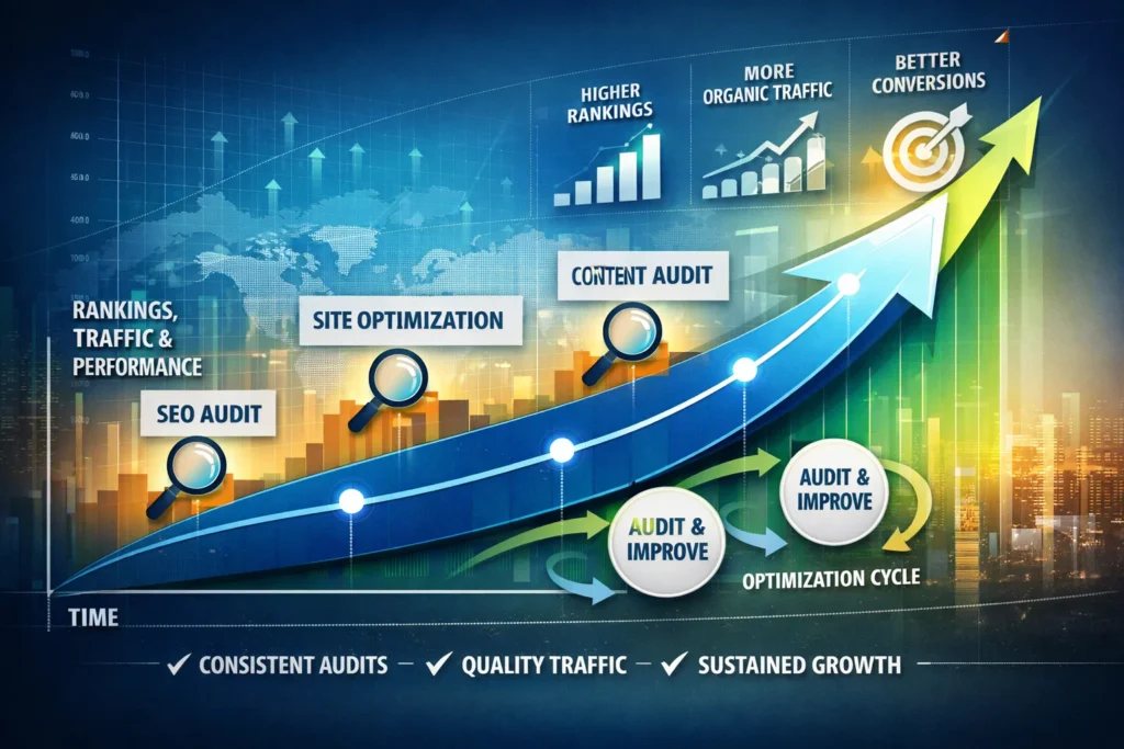 regular SEO audits driving long-term search engine growth