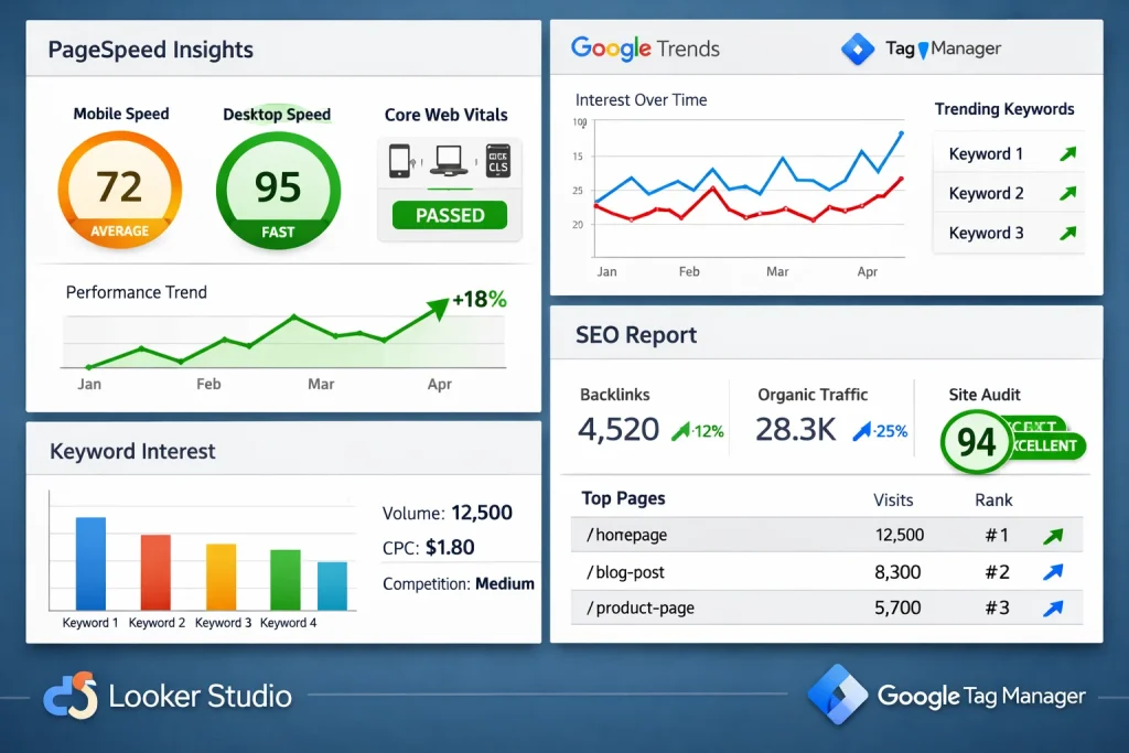 Google SEO performance and reporting tools
