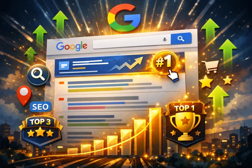 SEO increasing online visibility and Google search rankings for businesses