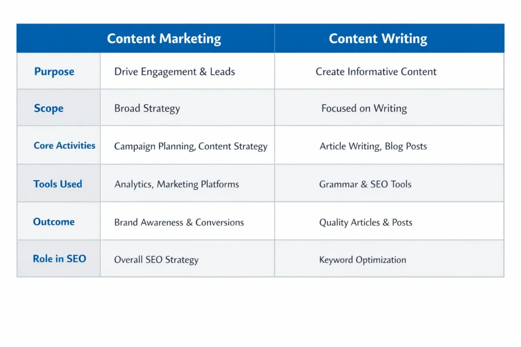 What Is the Difference Between SEO and Keyword Research? 6 seo vs keyword table
