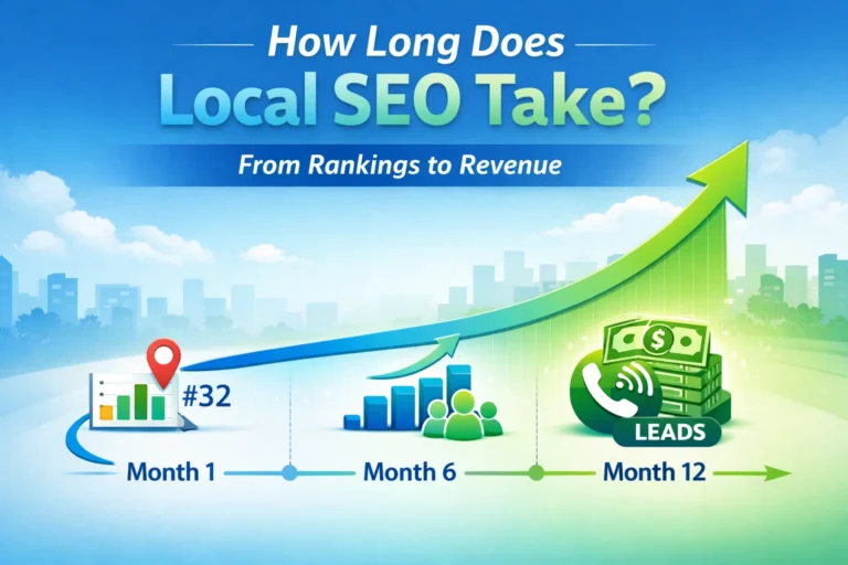 local seo timeline results rankings traffic leads growth