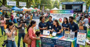 local business team participating in a community event for local SEO visibility