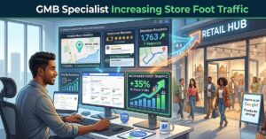 GMB specialist optimizing Google Business Profile to increase store visits