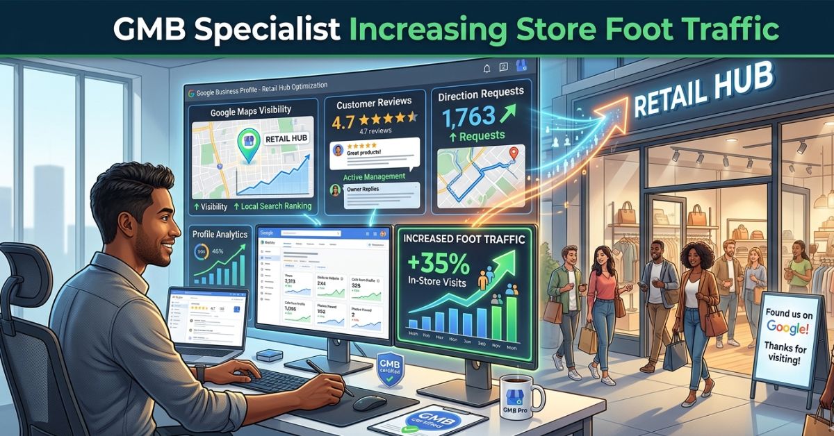 GMB specialist optimizing Google Business Profile to increase store visits