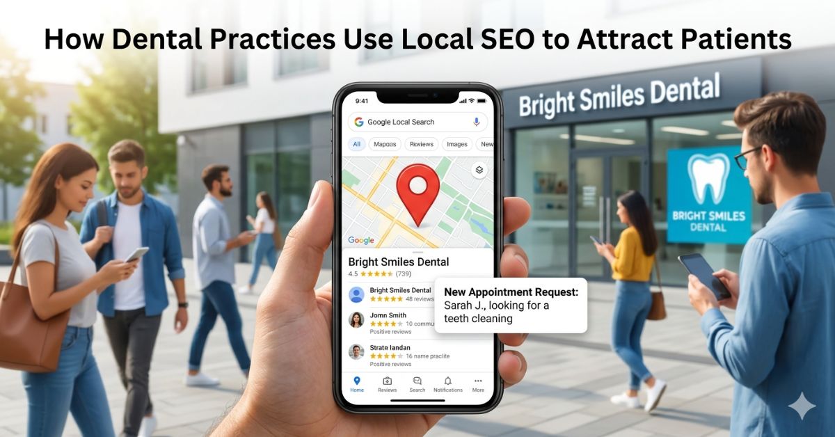 Dental practice attracting patients through local SEO and Google rankings