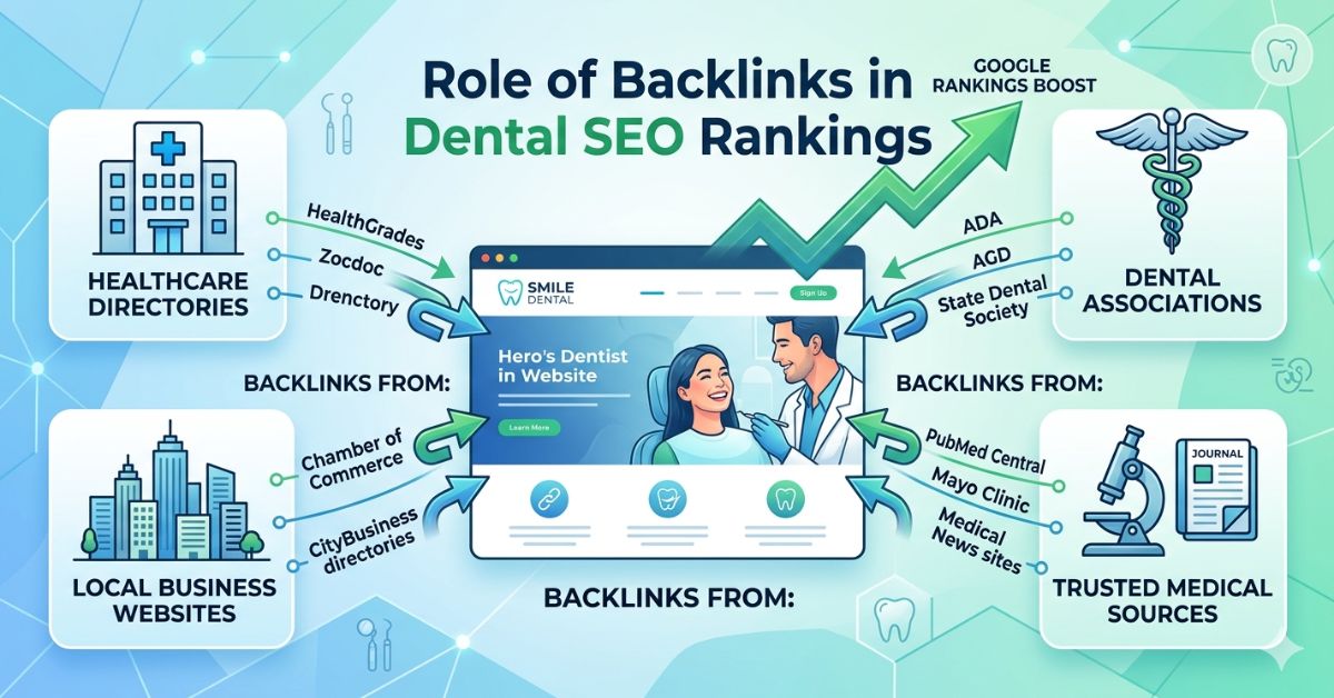 Dental SEO backlinks helping improve local search rankings for dental practices