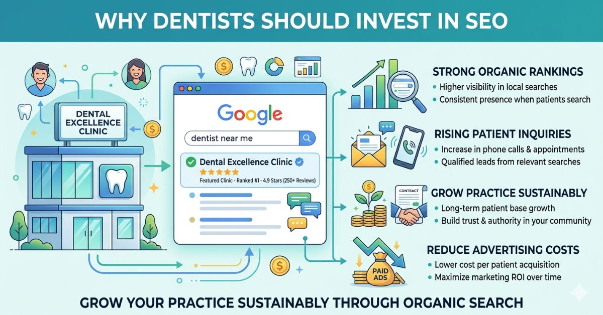 Dental practice growing through SEO and local Google rankings
