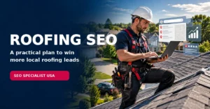 Roofing contractor reviewing search visibility for nearby homeowners