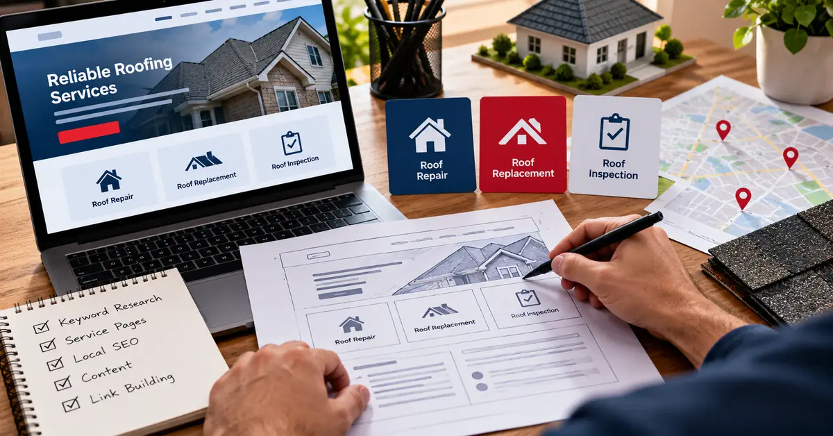 Roof repair, replacement and inspection service-page planning example